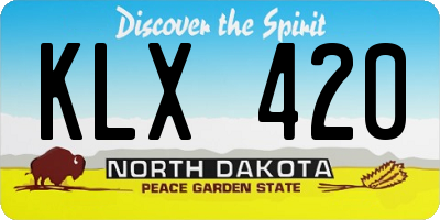 ND license plate KLX420