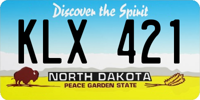 ND license plate KLX421