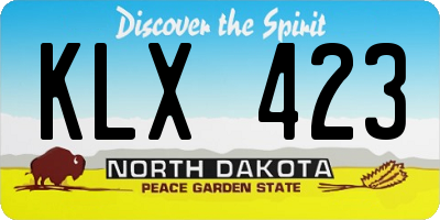 ND license plate KLX423