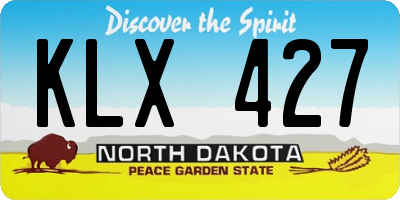 ND license plate KLX427
