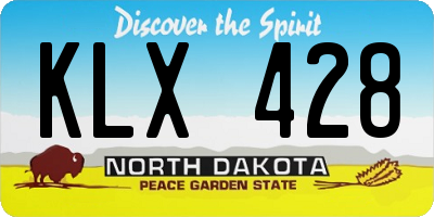 ND license plate KLX428