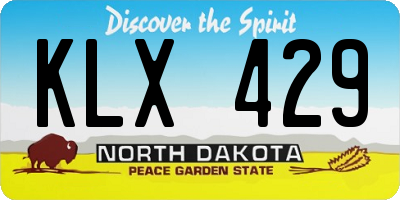 ND license plate KLX429