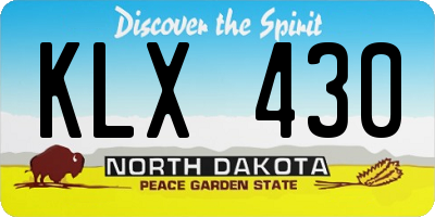 ND license plate KLX430