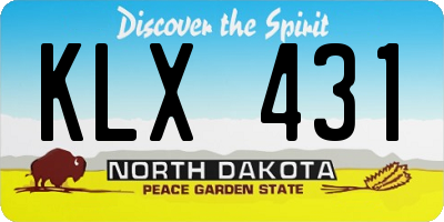 ND license plate KLX431