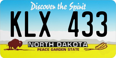 ND license plate KLX433