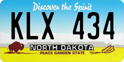 ND license plate KLX434