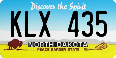 ND license plate KLX435