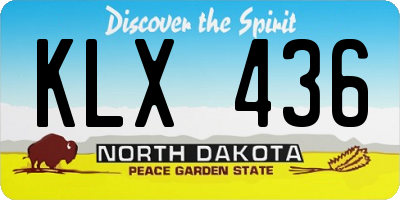 ND license plate KLX436