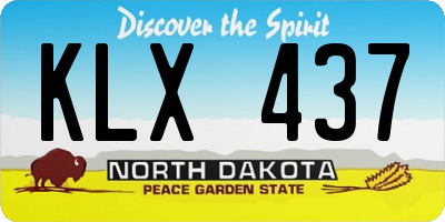 ND license plate KLX437