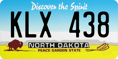 ND license plate KLX438