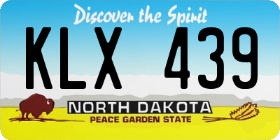 ND license plate KLX439