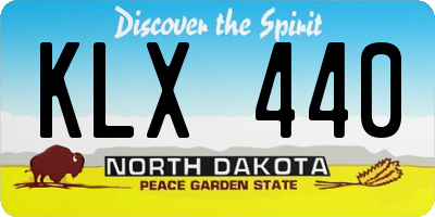 ND license plate KLX440