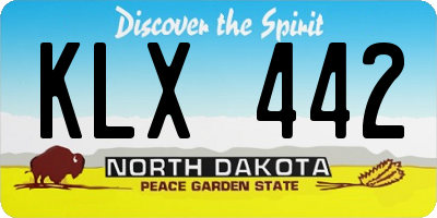 ND license plate KLX442