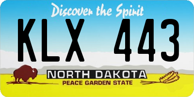 ND license plate KLX443