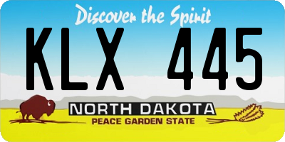 ND license plate KLX445
