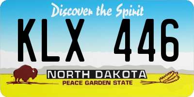 ND license plate KLX446
