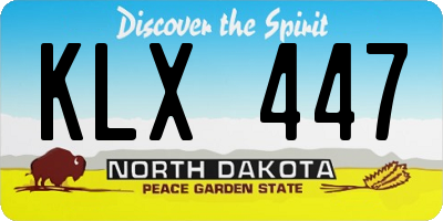ND license plate KLX447