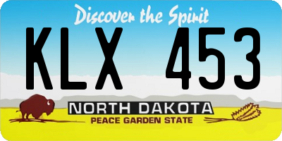 ND license plate KLX453