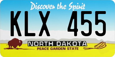 ND license plate KLX455