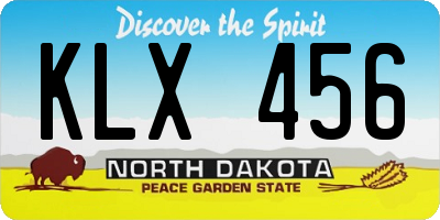 ND license plate KLX456