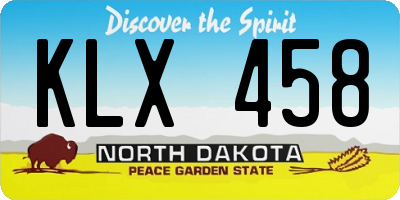 ND license plate KLX458