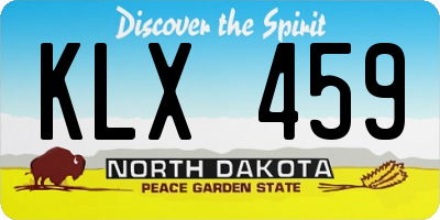 ND license plate KLX459