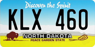 ND license plate KLX460