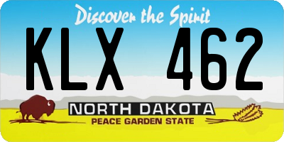 ND license plate KLX462