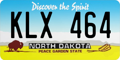 ND license plate KLX464