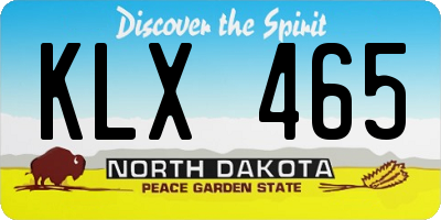 ND license plate KLX465