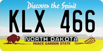 ND license plate KLX466