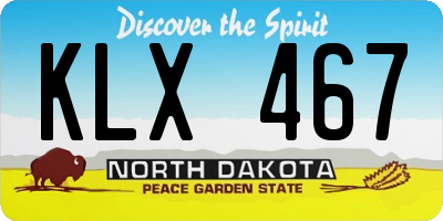 ND license plate KLX467