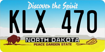 ND license plate KLX470