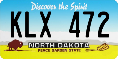 ND license plate KLX472