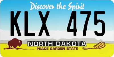 ND license plate KLX475