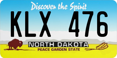 ND license plate KLX476