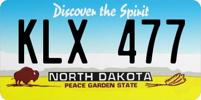 ND license plate KLX477