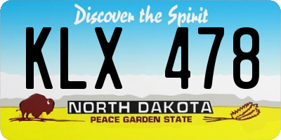 ND license plate KLX478