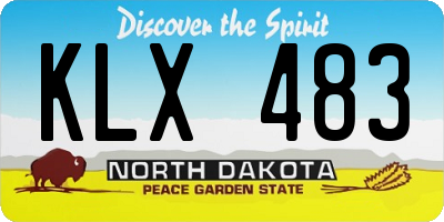 ND license plate KLX483