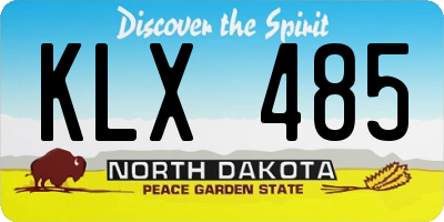 ND license plate KLX485