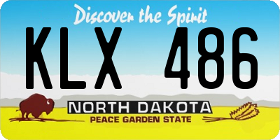ND license plate KLX486