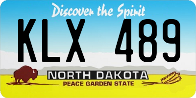 ND license plate KLX489