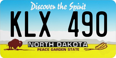 ND license plate KLX490