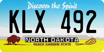 ND license plate KLX492