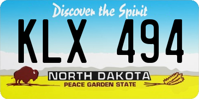 ND license plate KLX494