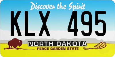 ND license plate KLX495