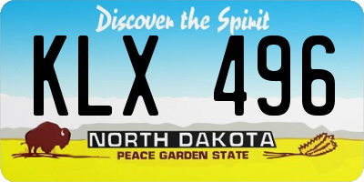 ND license plate KLX496