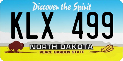 ND license plate KLX499