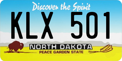 ND license plate KLX501