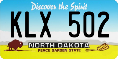 ND license plate KLX502